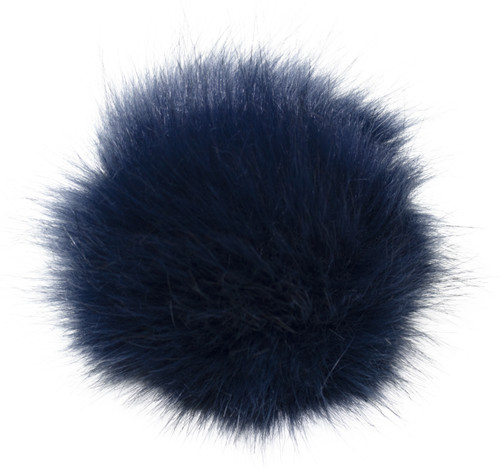Pepperell Braiding Faux Fur Pom With Loop-Navy FFPALL-38