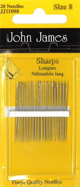 12 Pack - John James Sharps Hand Needles-Size 8 20/Pkg - JJ11008 - 783932200075