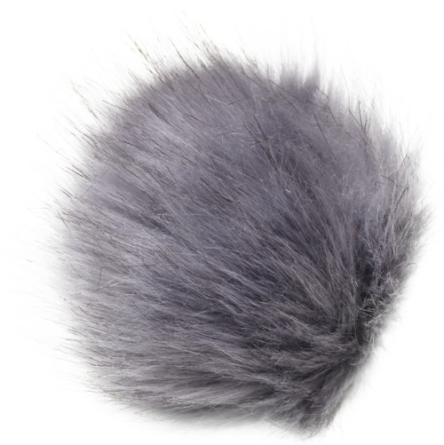 Pepperell Braiding Faux Fur Pom With Loop-Grey - FFPALL-43 - 725879847609