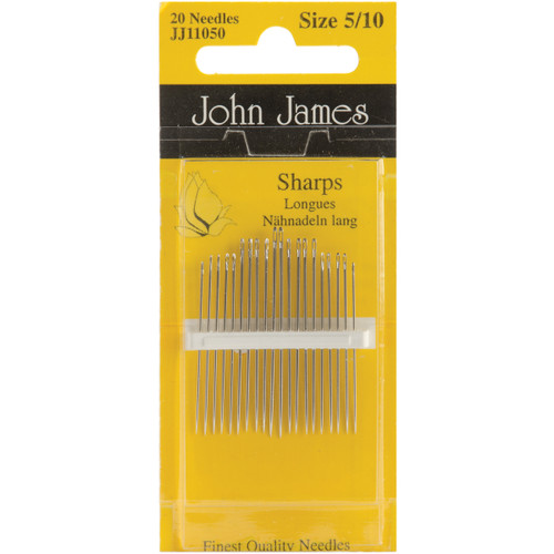 12 Pack John James Sharps Hand Needles-Size 5/10 20/Pkg JJ11050 - 783932200129