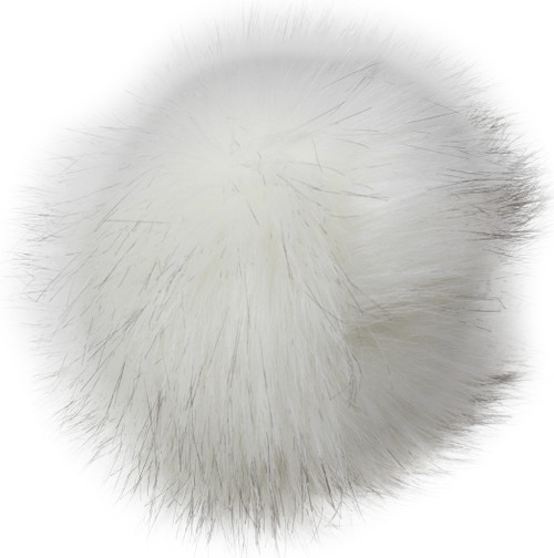 Pepperell Braiding Faux Fur Pom With Loop-White/Black - FFPALL-142 - 725879847630