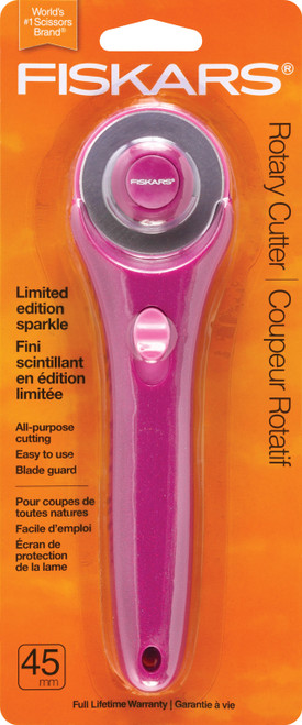 Fiskars Sparkle Rotary Cutter 45mm-White - F197954 - 020335063303