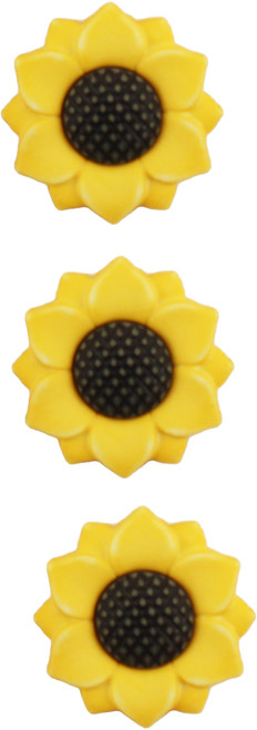 Buttons Galore Fall Buttons 3/Pkg-Sunflowers - FA3-122