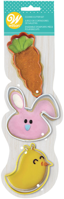 Wilton Metal Cookie Cutter Set 3/Pkg-Whimsical Easter W7556 - 070896675569
