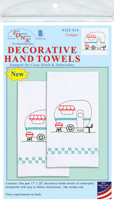 Jack Dempsey Stamped Decorative Hand Towel Pair 17"X28"-Camper - 320 914 - 013155029147