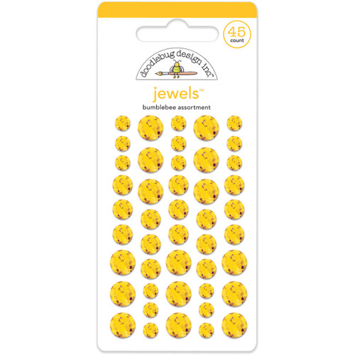 Doodlebug Adhesive Jewels 6mm, 8mm & 10mm 45/Pkg-Bumblebee - JEWEL-3506 - 842715035065