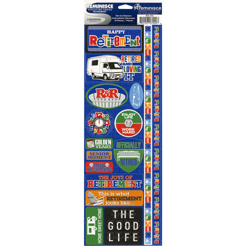 3 Pack - Reminisce Signature Series Cardstock Combo Sticker 4.25"X12"-Retirement - RSS-ST12-350 - 895707079998 3 Pack - Reminisce Signature Series Cardstock Combo Sticker 4.25"X12"-Retirement - RSS-ST12-350 - 895707079998
