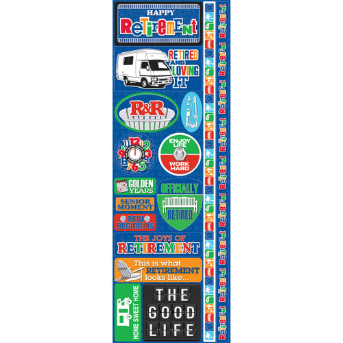 3 Pack - Reminisce Signature Series Cardstock Combo Sticker 4.25"X12"-Retirement - RSS-ST12-350 3 Pack - Reminisce Signature Series Cardstock Combo Sticker 4.25"X12"-Retirement - RSS-ST12-350