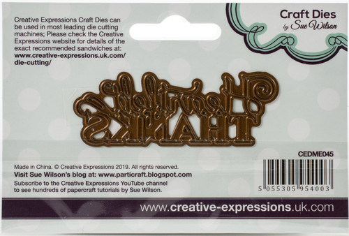 Creative Expressions Craft Dies By Sue Wilson-Mini ExpressionsHeartfelt Thanks CEDME045