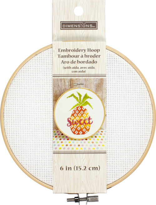 Dimensions Embroidery Hoop W/Aida 6"-White - 72-75928 - 088677759285