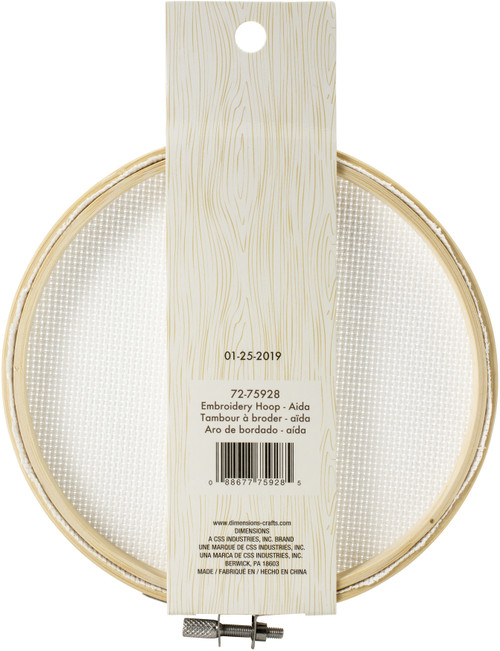 Dimensions Embroidery Hoop W/Aida 6"-White - 72-75928