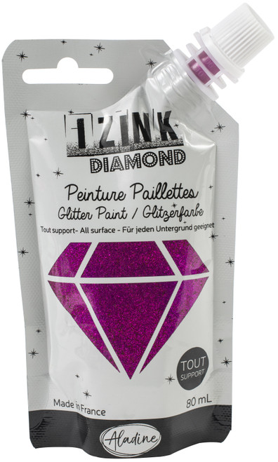 IZINK Diamond Glitter Paint 80ml-Magenta -IZINK808-80841 - 3660016808419