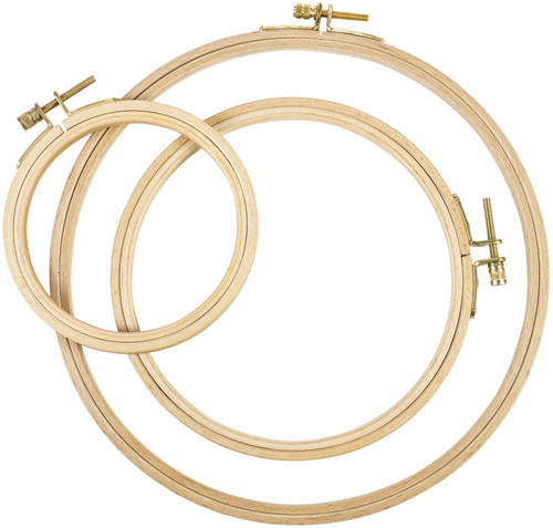 Frank A. Edmunds Beechwood Embroidery Hoop Set 3/Pkg-4", 6" & 8" 202-468