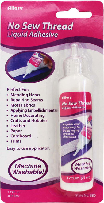 Allary No Sew Thread Liquid Adhesive-1.2oz 880A - 750557008805