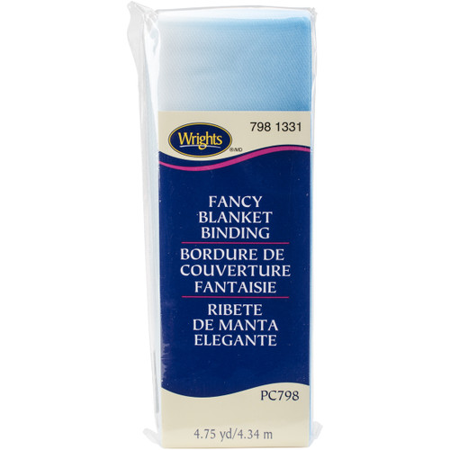 3 Pack - Wrights Single Fold Satin Fancy Blanket Binding 2"X4.75yd-Blue Ombre - 117-798-1331 - 070659804045