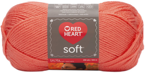 Red Heart Soft Yarn-Coral - E728-9251 - 073650001963