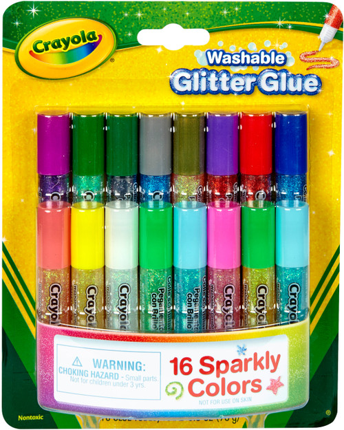 3 Pack Crayola Pip-Squeaks Washable Glitter Glue 16/Pkg-69-4200 - 071662069421