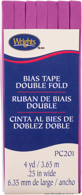 3 Pack Wrights Double Fold Bias Tape .25"X4yd-Radiant Orchid 117-201-066 - 070659964794