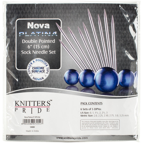 Knitter's Pride-Nova Platina Double Pointed Needles Set 6"-Socks Kit KP120606 - 89040862725478904086272547