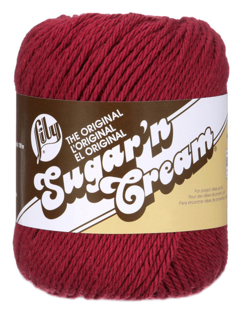 6 Pack - Lily Sugar'n Cream Yarn - Solids-Wine - 102001-15 - 057355103252