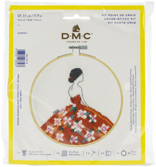 DMC Stitch Kit 6" Diameter-Carmen (14 Count) - BKL-1915 - 077540987566