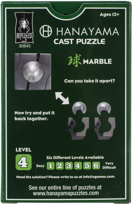 BePuzzled Hanayama Cast Puzzle-Marble Level 4 HANAYAMA-30845