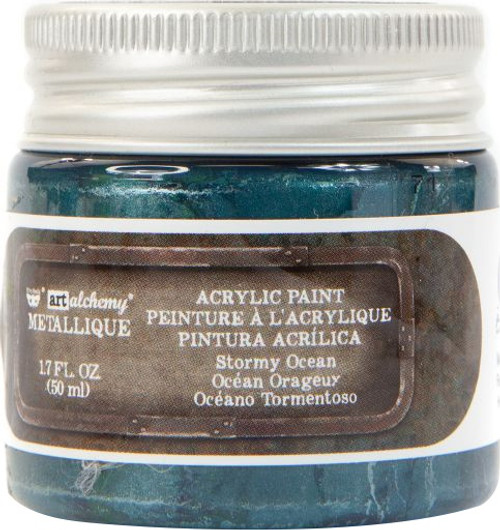 Finnabair Art Alchemy Metallique Acrylic Paint 1.7oz-Stormy Ocean - METACR-7819 - 655350967819