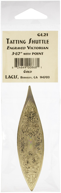 Lacis Victorian Engraved Tatting Shuttle-Gold - GL21-GOLD - 824649008681