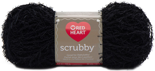 3 Pack Red Heart Scrubby Yarn-Black E833-12 - 073650002007