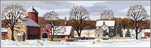 Dimensions Counted Cross Stitch Kit 18"X5.75"-Scenic Farm (18 Count) - 3841