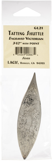 Lacis Victorian Engraved Tatting Shuttle-Silver - GL21-SLVR - 824649008674