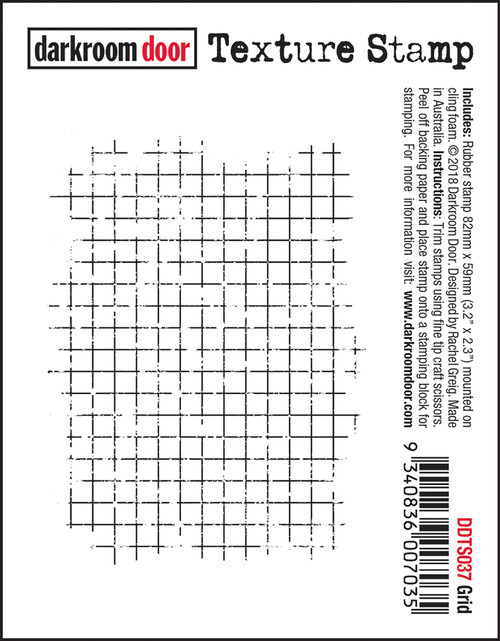 Darkroom Door Texture Cling Stamp 3"X2"-Grid DDTS037