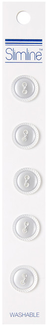 Slimline Buttons Series 1-Pearl 2-Hole 1/2" 5/Pkg SL1-6 - 052278320359