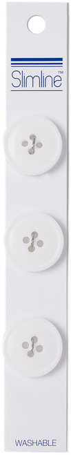 Slimline Buttons Series 1-White 4-Hole 3/4" 3/Pkg SL1-10 - 052278341170