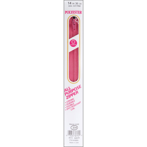 3 Pack - Coats All-Purpose Plastic Zipper 7"-Hot Pink - F72 7-320A - 073650826894