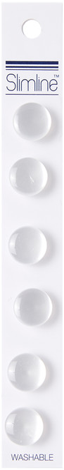 Slimline Buttons Series 1-White Shank 1/2" 5/Pkg SL1-31 - 052278351216