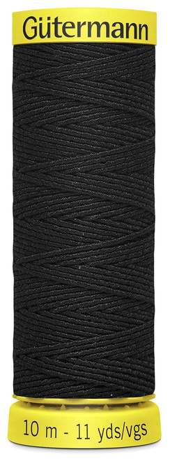 10 Pack - Gutermann Elastic Thread 11yd-Black - 10E-4017 - 077780014305