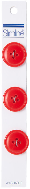 Slimline Buttons Series 1-Red 4-Hole 3/4" 3/Pkg SL1-42 - 052278000275