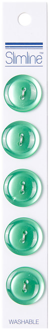 Slimline Buttons Series 1-Light Green 2-Hole 3/4" 5/Pkg SL1-54 - 052278323930