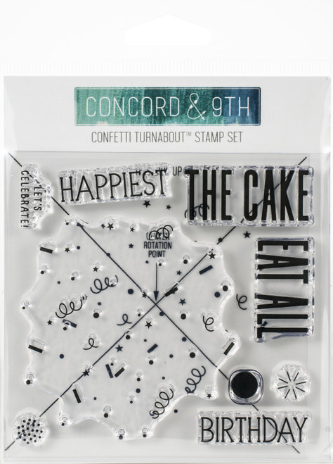 Concord & 9th Clear Stamps 4"X4"-Confetti Turnabout 10662 - 090222400634