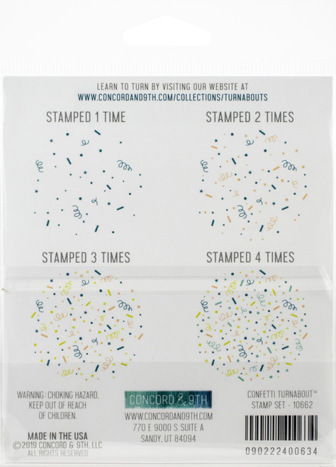 Concord & 9th Clear Stamps 4"X4"-Confetti Turnabout 10662