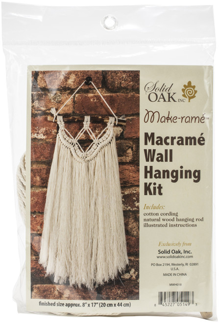 Solid Oak Macrame Wall Hanging Kit-Fringe MWH018 - 845227051493