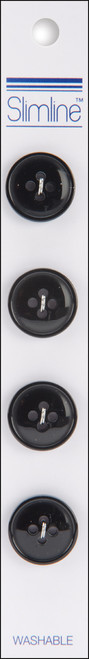 Slimline Buttons Series 1-Black 4-Hole 5/8" 4/Pkg SL1-86