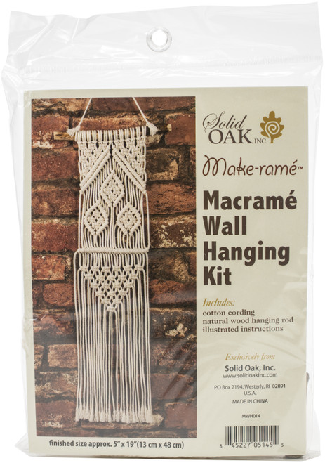 Solid Oak Macrame Wall Hanging Kit-Three Leaves - MWH014 - 845227051455