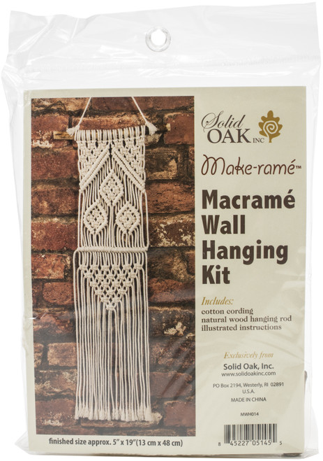 Solid Oak Macrame Wall Hanging Kit-Three Leaves MWH014 - 845227051455