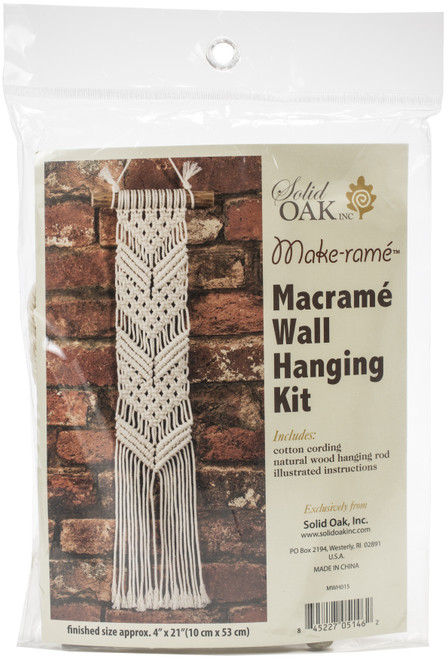 Solid Oak Macrame Wall Hanging Kit-Chevrons MWH015 - 845227051462