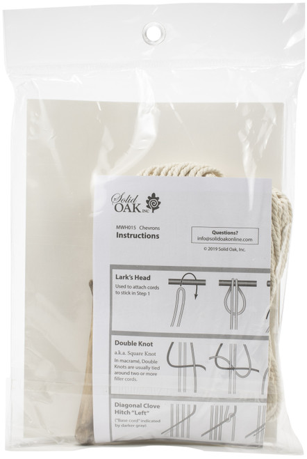 Solid Oak Macrame Wall Hanging Kit-Chevrons - MWH015