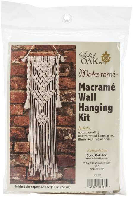 Solid Oak Macrame Wall Hanging Kit-Three Triangles MWH019 - 845227051509