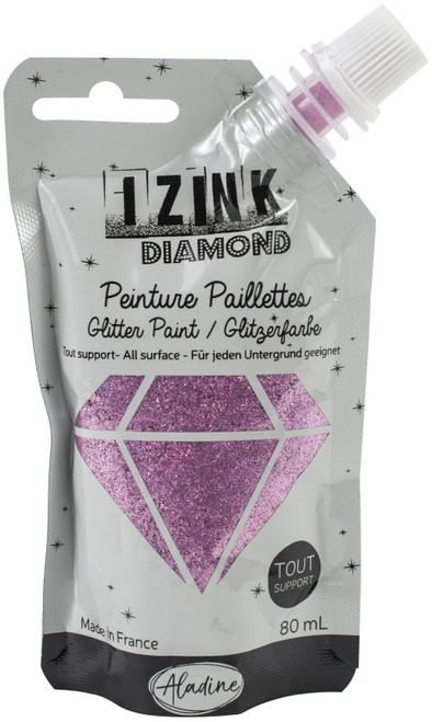 IZINK Diamond Glitter Paint 80ml-Pastel Pink -IZINK808-80830 - 3660016808303