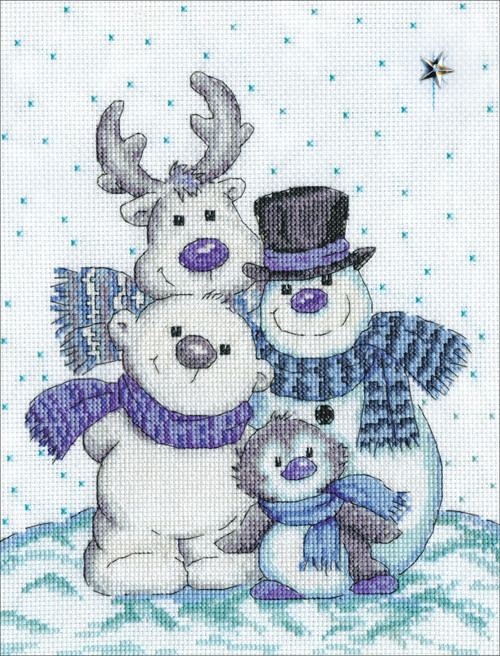 Design Works Counted Cross Stitch Kit 8"X10"-Snow Pals (14 Count) - DW5908 Design Works Counted Cross Stitch Kit 8"X10"-Snow Pals (14 Count) - DW5908